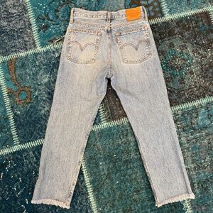 Levi’s Wedgie Fit Ankle Jeans High Rise Tapered 100% Cotton Denim Blue Size 26